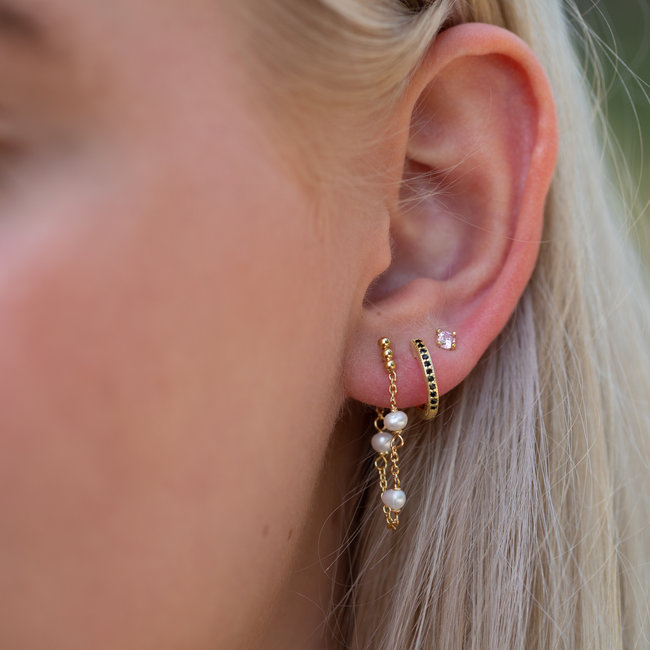 KARMA Bolletjes oorbellen met parels goud