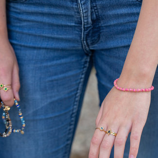 Biba Roze steentjes armband