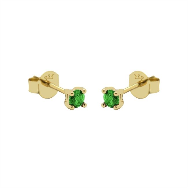 Schakel en zirconia oorbellen groen