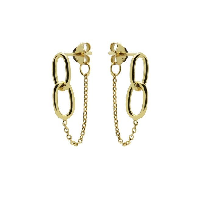 KARMA Schakel en zirconia oorbellen groen