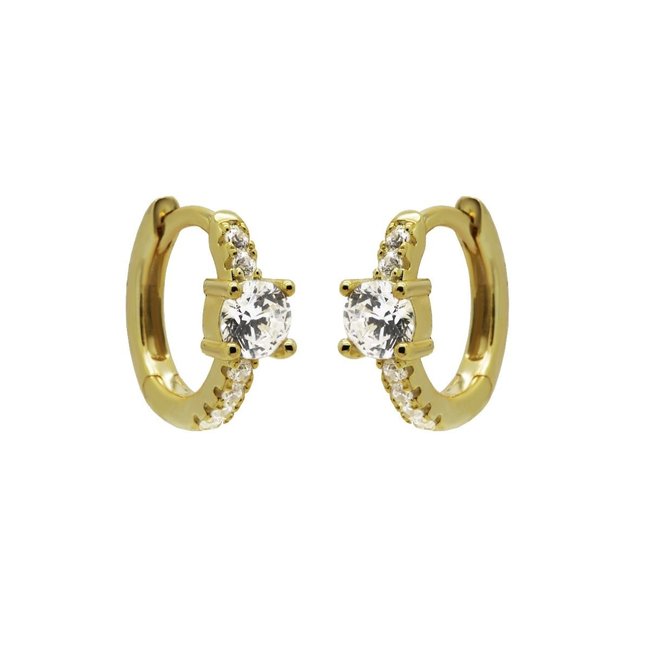 KARMA Schakel en zirconia oorbellen groen