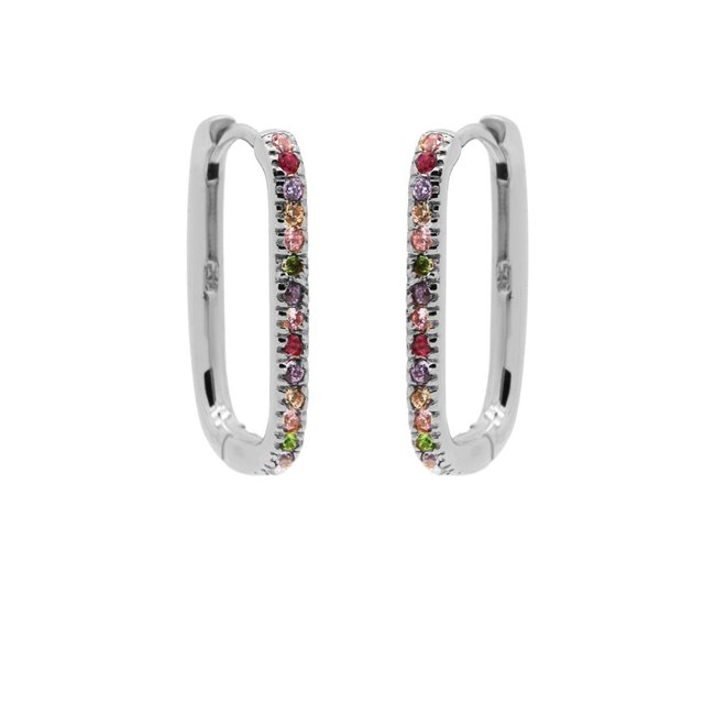 KARMA Regenboog oorbellen zilver