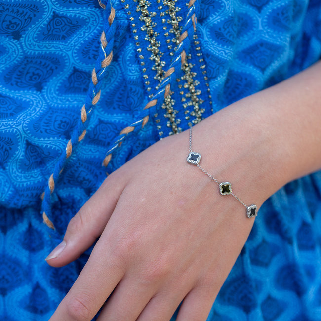 Beadle Klaver armband zwart