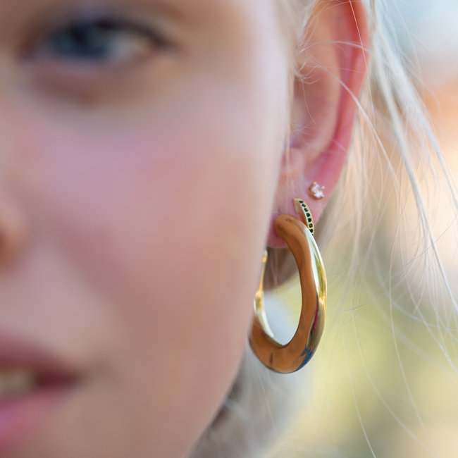 Ikita  Prachtige onregelmatige creool oorbellen