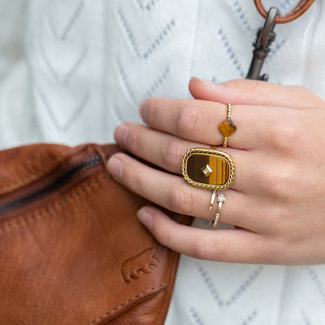 ZAG  Bijoux Gouden ringen met tijgeroog