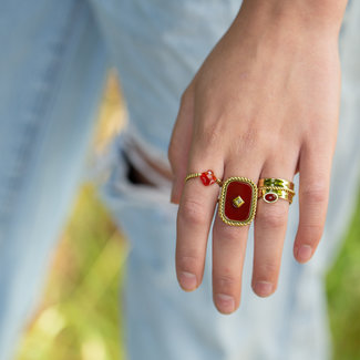 ZAG  Bijoux Vandaag is rood ringen goud