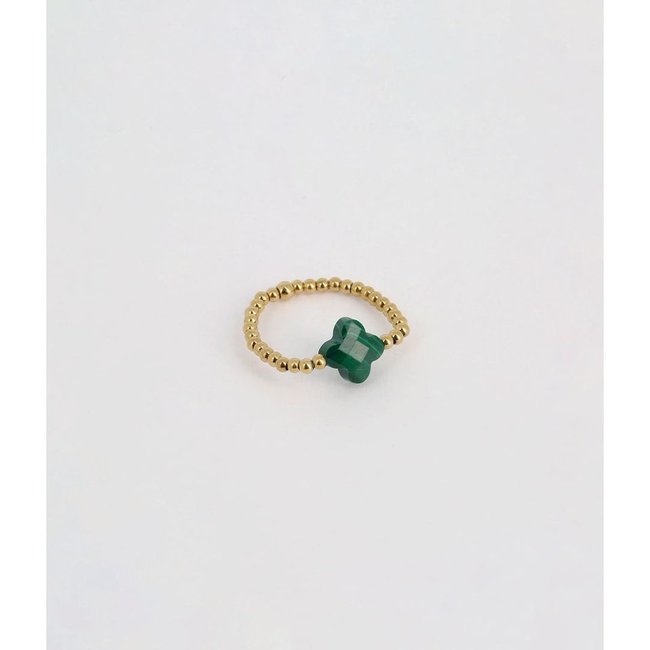 ZAG  Bijoux Green nature ringen malachite goudkleurig