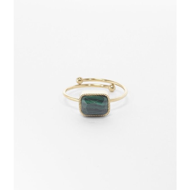 ZAG  Bijoux Green nature ringen malachite goudkleurig