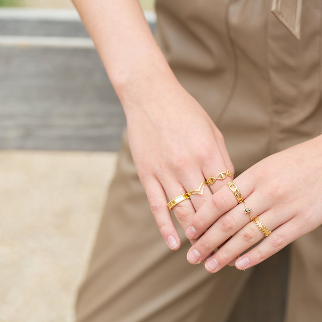 Biba Stainless steel ringen mix & match zwart