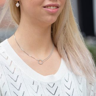 Day & Eve  Ketting met cirkel zilverkleurig