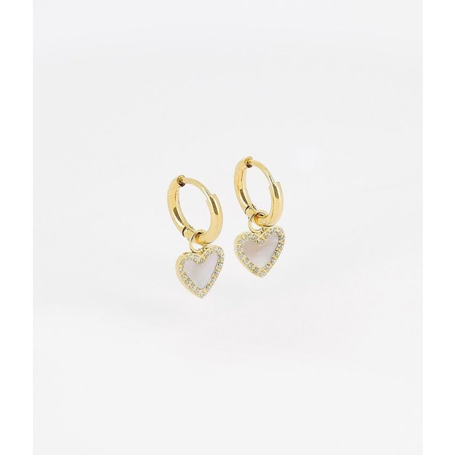 ZAG  Bijoux Creolen met hartje zwart of goud