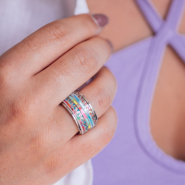 Complete ring color pop zilver