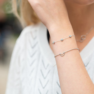 Day & Eve  Zilver maan of bloemen armband