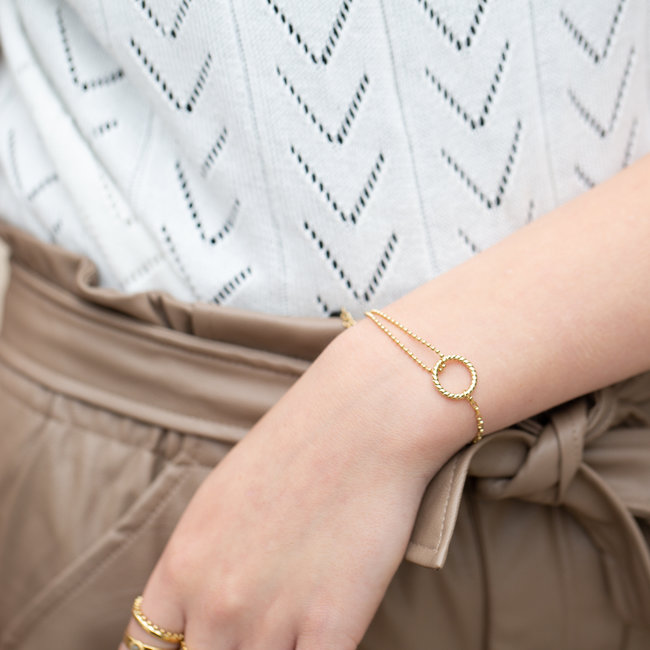 Schakelarmband hartje of cirkel goud