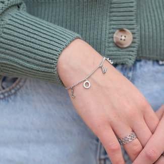 Day & Eve  LOVE armband zilver