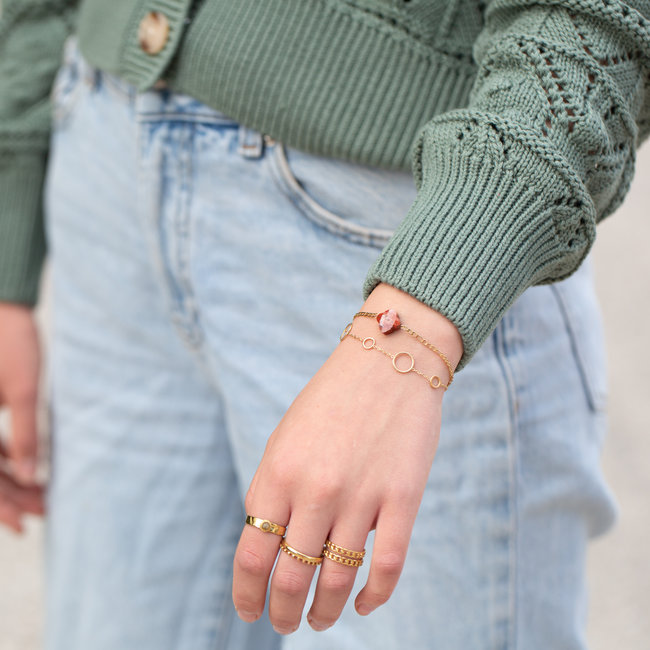 Day & Eve by Go Dutch Label Natuursteen klaver of cirkel armband