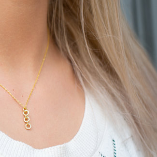 KARMA Gouden ketting zirconia rondjes