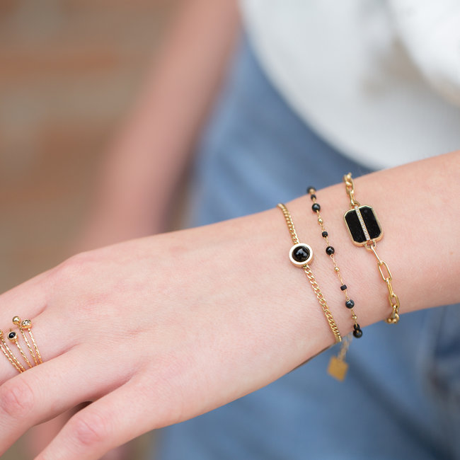 ZAG  Bijoux Zwart met goud chique armbanden