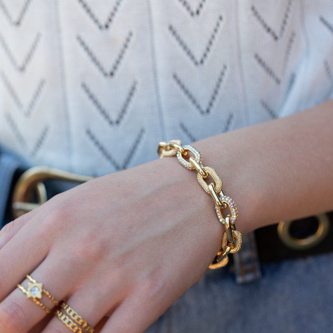Biba Sparkling shiny crystal schakel armband