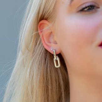 Day & Eve  Oorsteker met schakels zilver