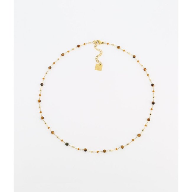 ZAG  Bijoux Ketting met tijgeroog of levensboom goudkleurig