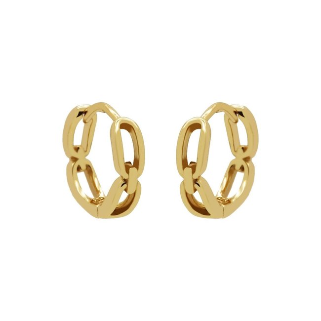 KARMA Hinged Hoops Plain Chain 13MM Goldplated