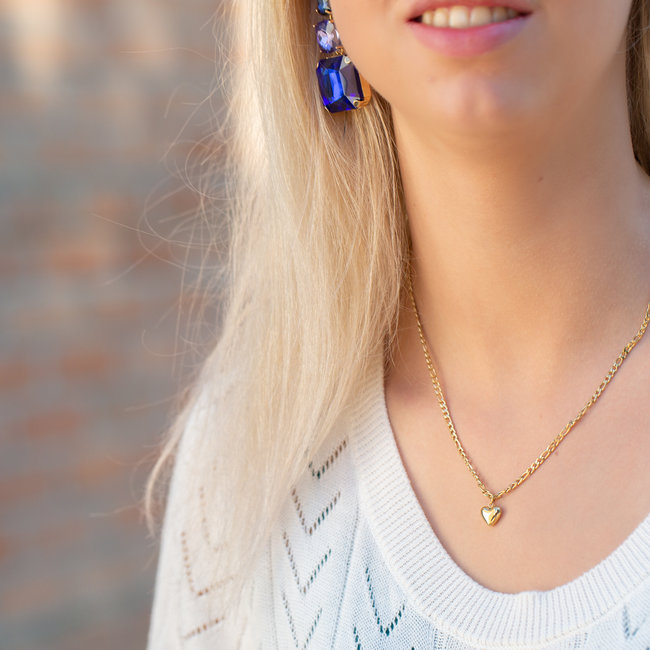 Day & Eve  Goud schakelketting met hartje