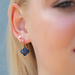 Day & Eve  Goud klaver oorbellen blauw