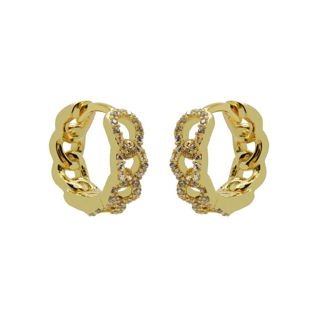 KARMA Goud creolen open of zirconia steentjes