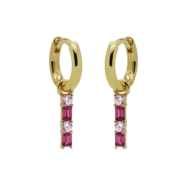 KARMA Ruby roze mix oorbellen