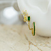 KARMA Emerald groen oorbellen goldplated