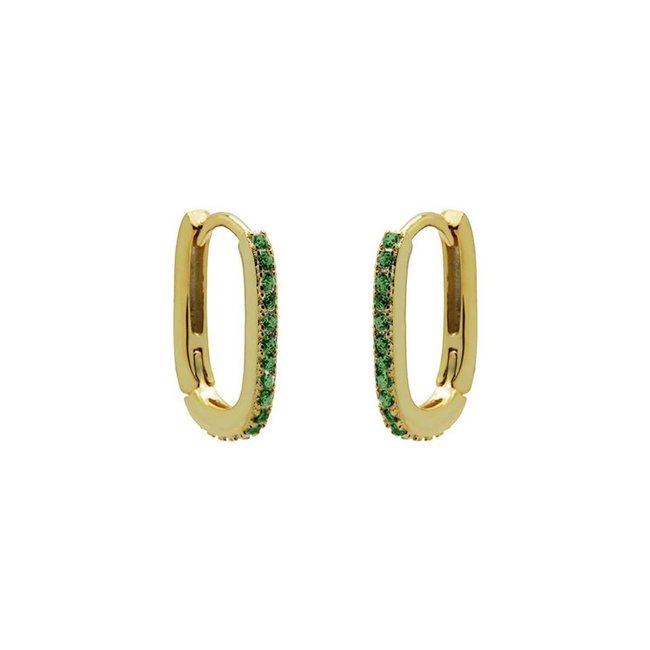 Emerald groen oorbellen goldplated