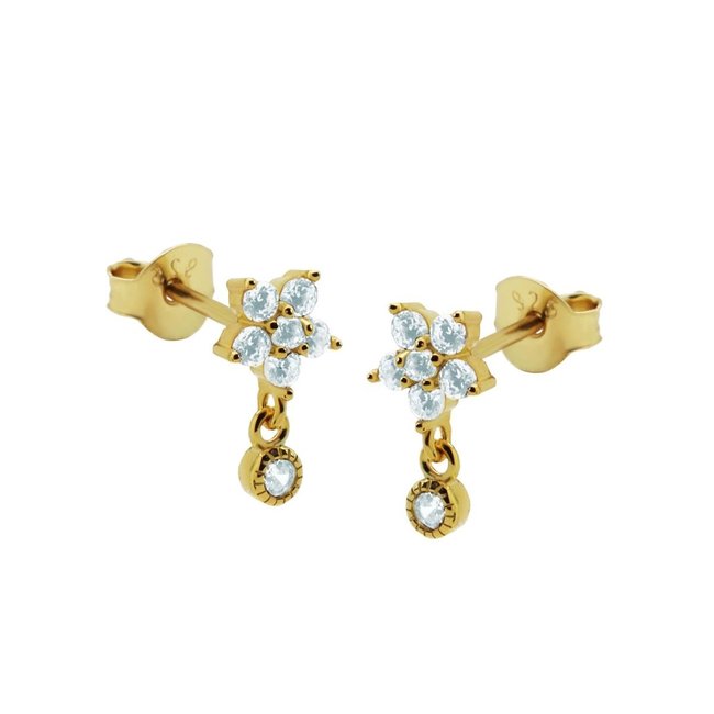 Emerald groen oorbellen goldplated