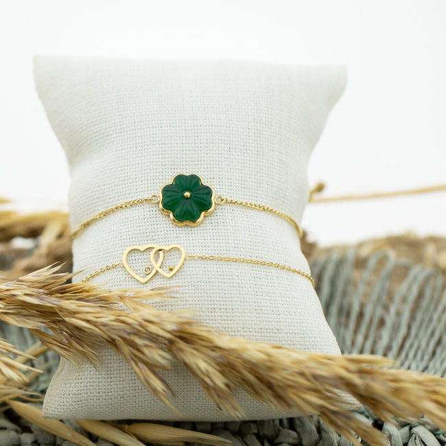 ZAG  Bijoux Groene bloem armband