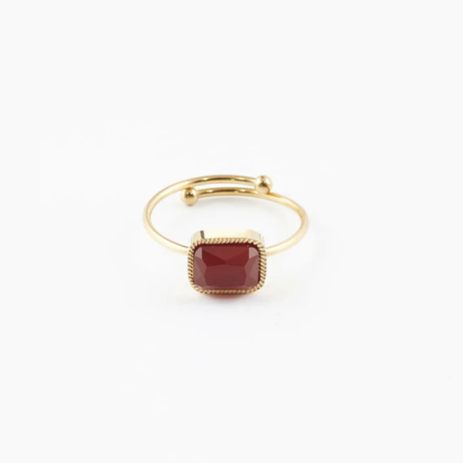ZAG  Bijoux Ring met rood bruine stenen