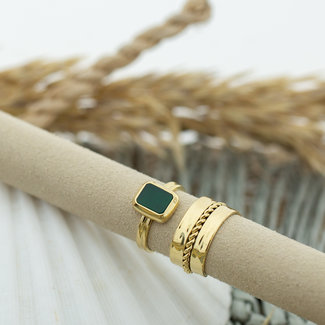 ZAG  Bijoux Rechthoek steen ring