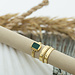 ZAG  Bijoux Goud brede ring of groen rechthoek steen ZAG  Bijoux Goud brede ring of groen rechthoek steen