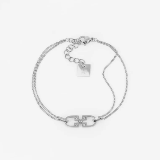 Zilver armband ovaal met zirconia