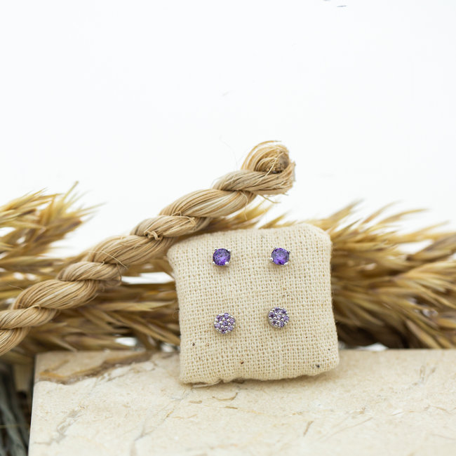 Lavendel paarse oorbellen klein
