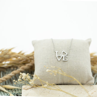 Day & Eve  LOVE ketting zilver