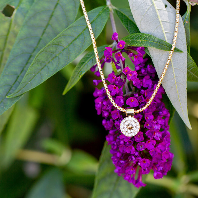 ZAG  Bijoux Ketting goud met zirconia ronde hanger