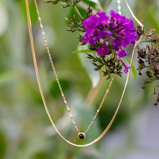 ZAG  Bijoux Dubbele ketting zwart steentje