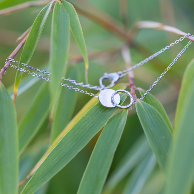 armband zilver met twee cirkels