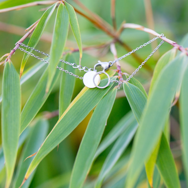 ZAG  Bijoux armband zilver met twee cirkels