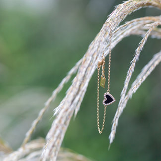 ZAG  Bijoux Goud armband zwart hart en zirkonia