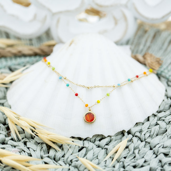 Dubbele kleurrijke ketting