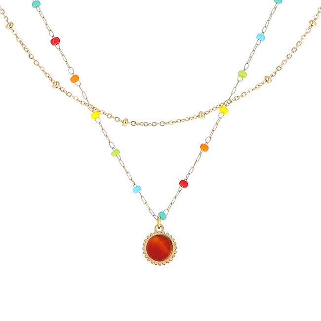 Dubbele kleurrijke ketting