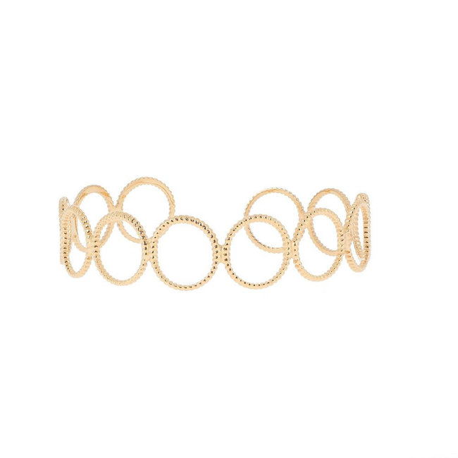 Goud armbanden stainless steel zwarte stenen