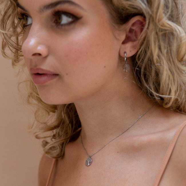 Day & Eve  Levensboom ketting zilver