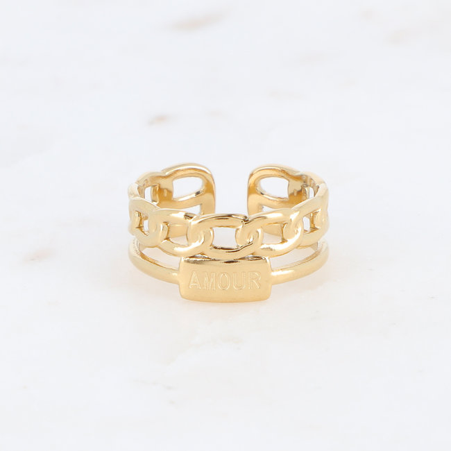 Bohm Paris Goud stalen love ringen